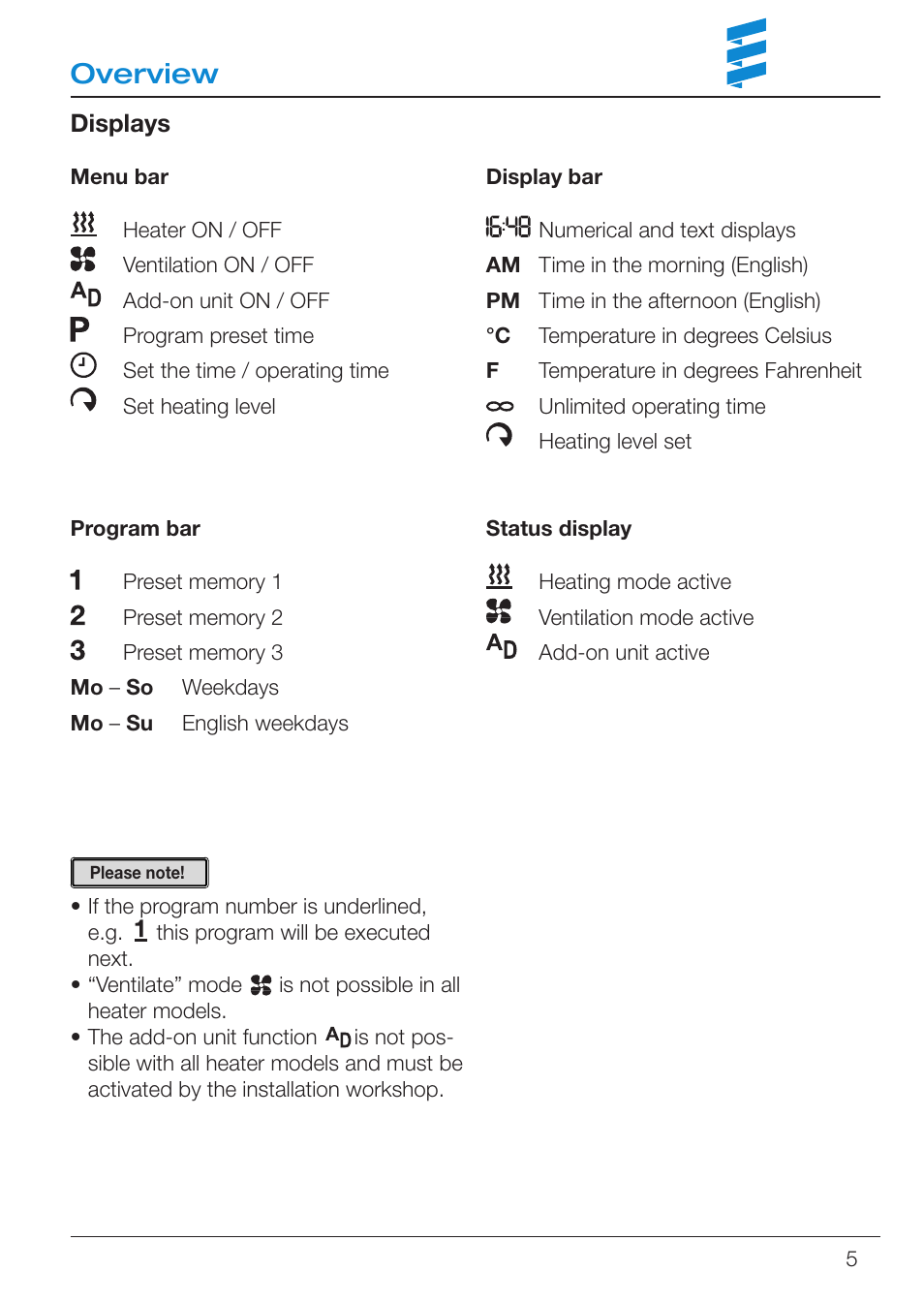 Overview | Eberspacher EasyStart T User Manual | Page 5 / 28