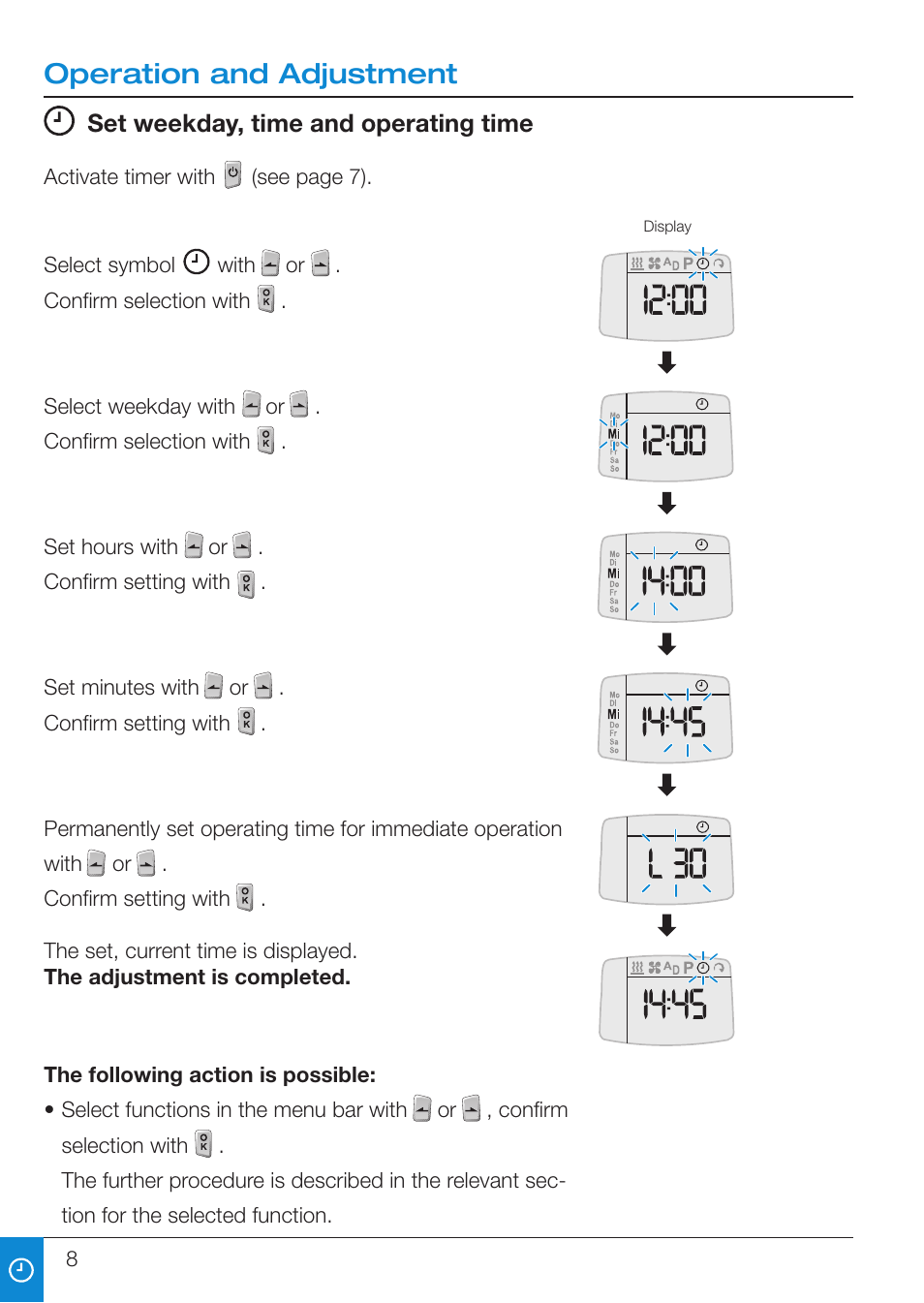 Operation and adjustment | Eberspacher EasyStart T User Manual | Page 8 / 28