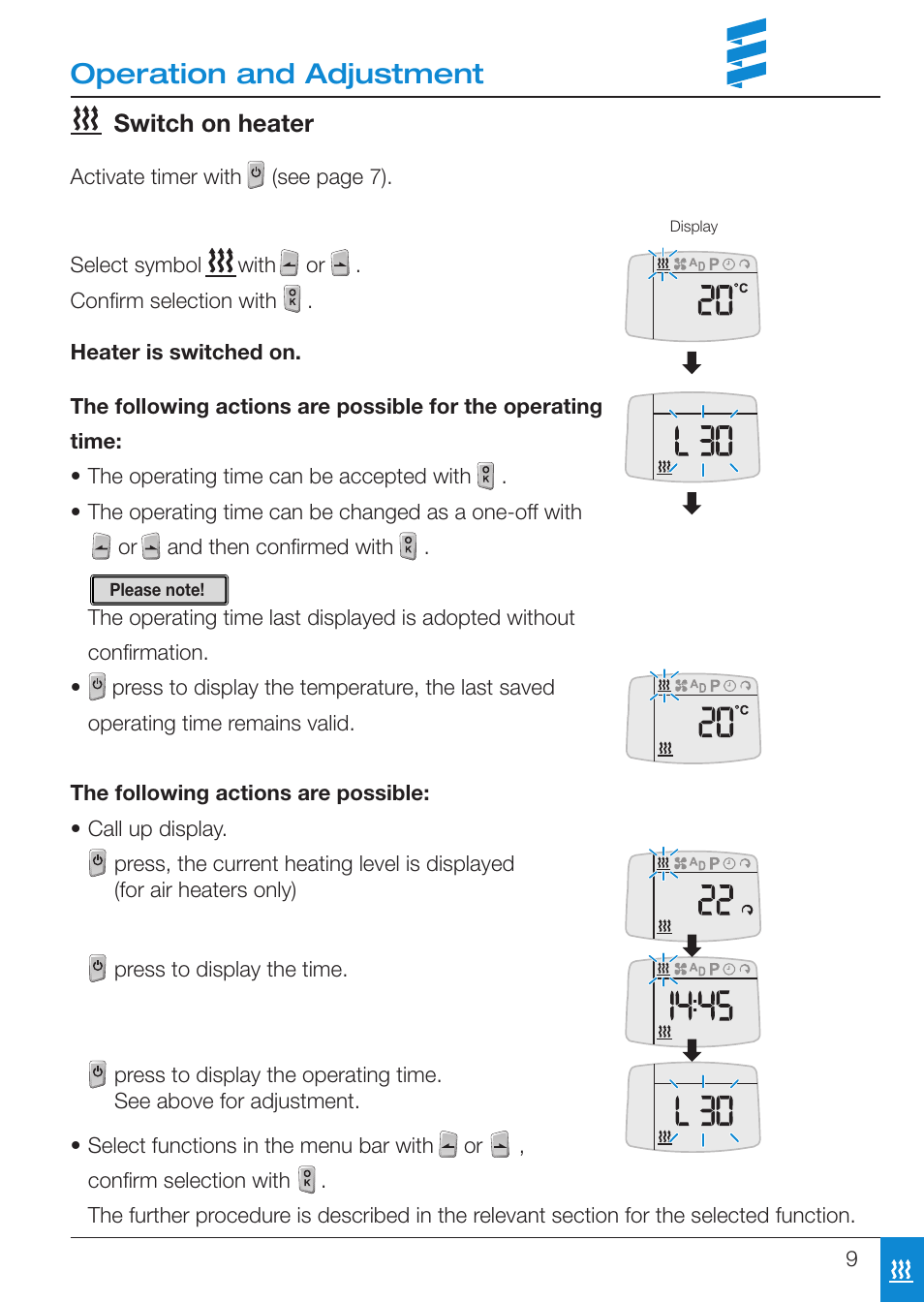 Operation and adjustment | Eberspacher EasyStart T User Manual | Page 9 / 28
