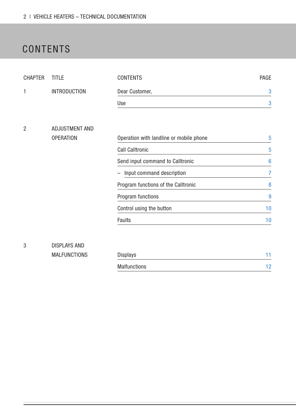 Eberspacher Calltronic User Manual | Page 2 / 14
