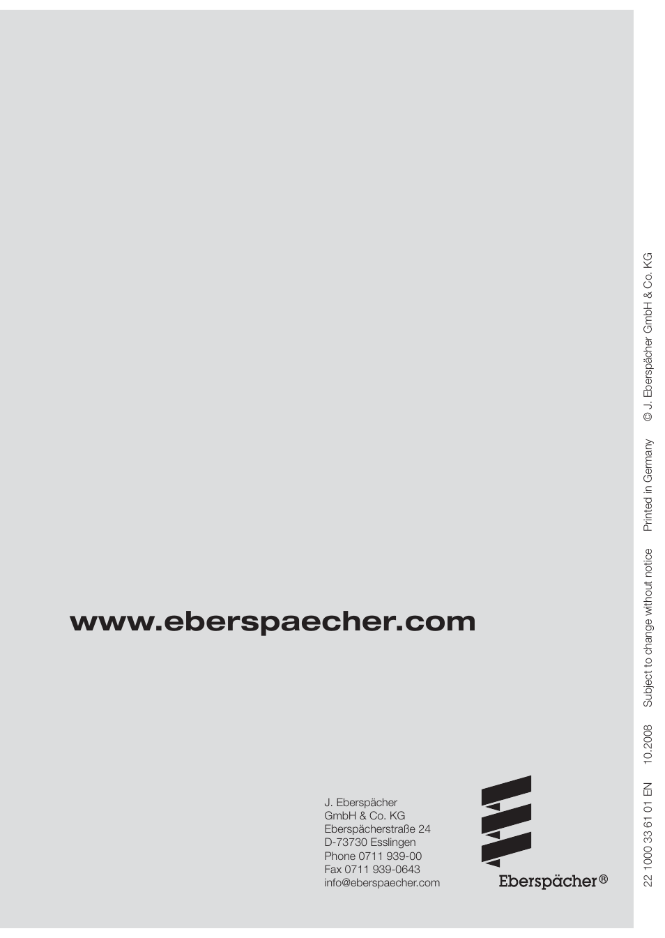 Eberspacher Calltronic 08 User Manual | Page 8 / 8