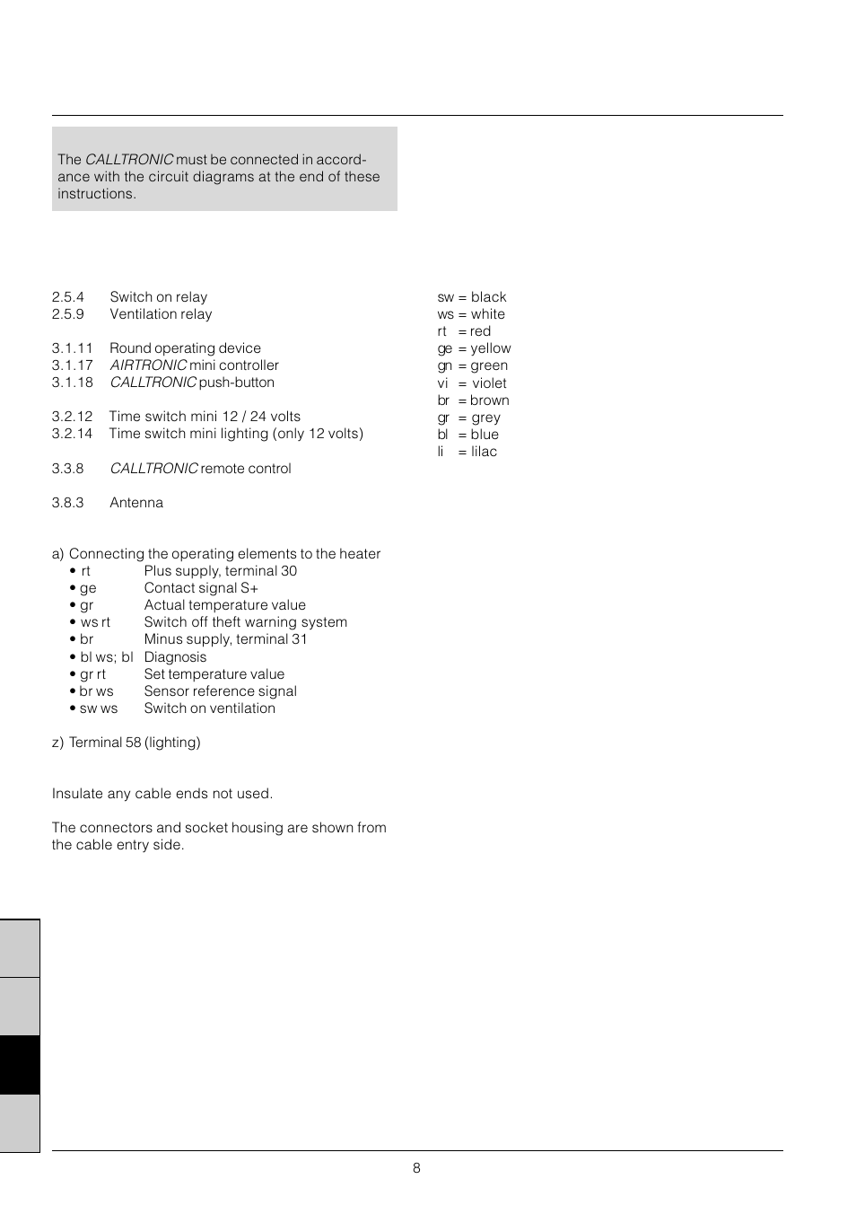 Ds gb f | Eberspacher Calltronic 01 User Manual | Page 8 / 20