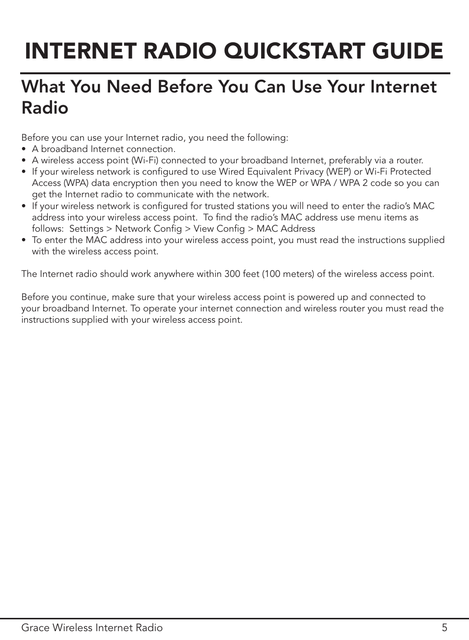 Internet radio quickstart guide | ECOXGEAR IR1000: Innovator User Manual | Page 5 / 44