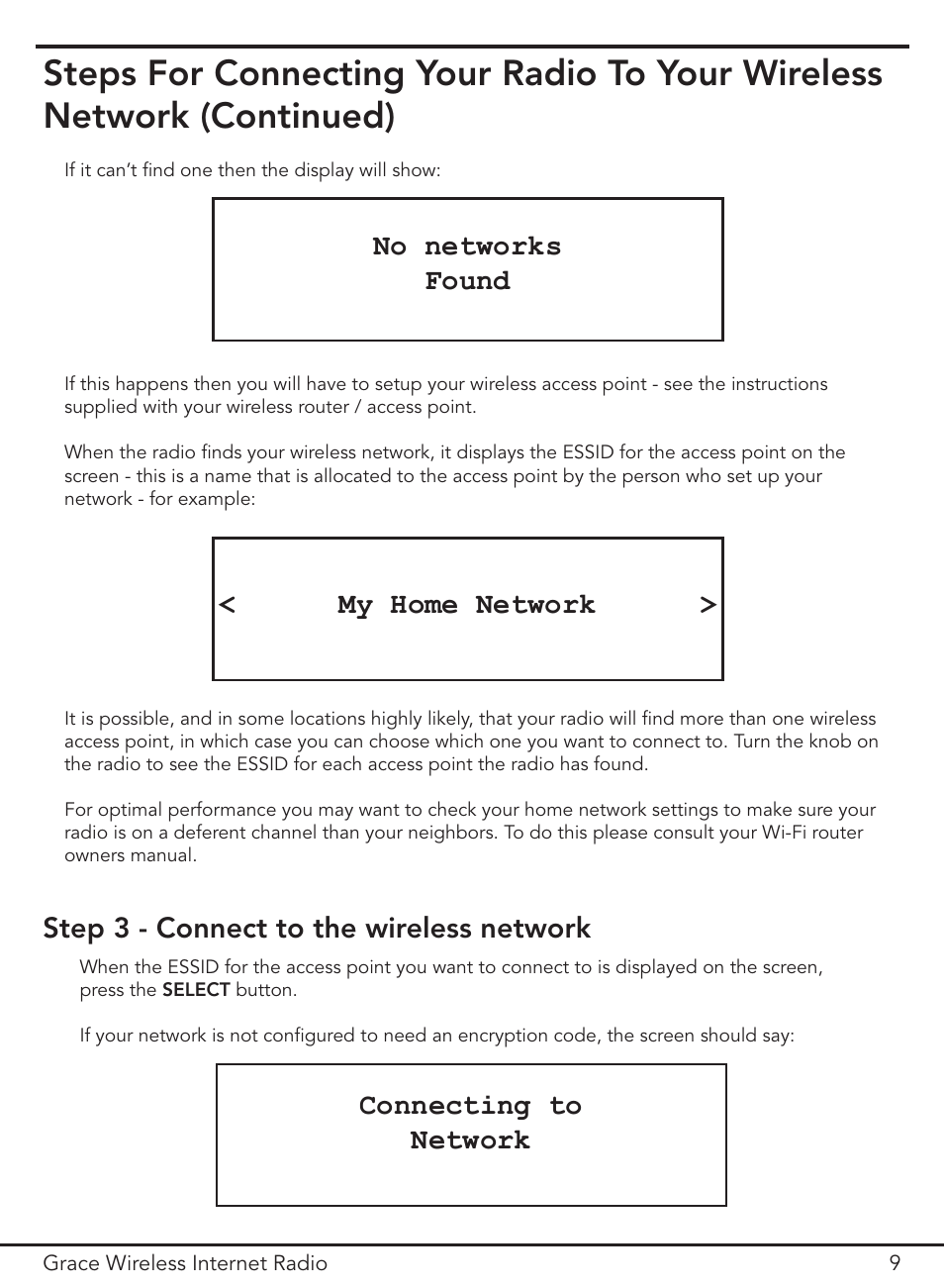 No networks found, My home network | ECOXGEAR IR1000: Innovator User Manual | Page 9 / 44