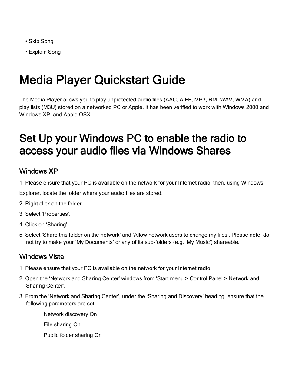 Media player quickstart guide | ECOXGEAR IR2500: Innovator III User Manual | Page 30 / 51