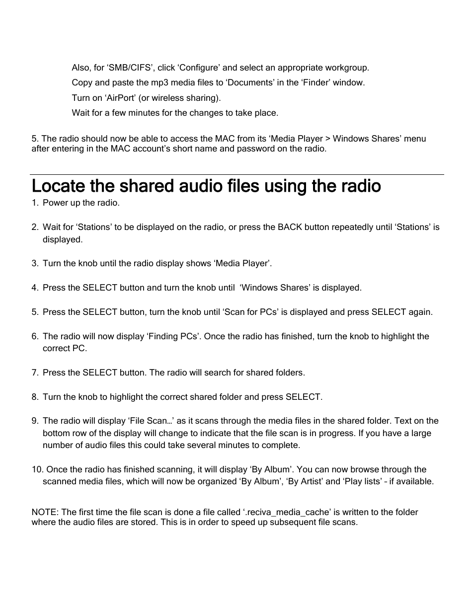 Locate the shared audio files using the radio | ECOXGEAR IR2500: Innovator III User Manual | Page 32 / 51