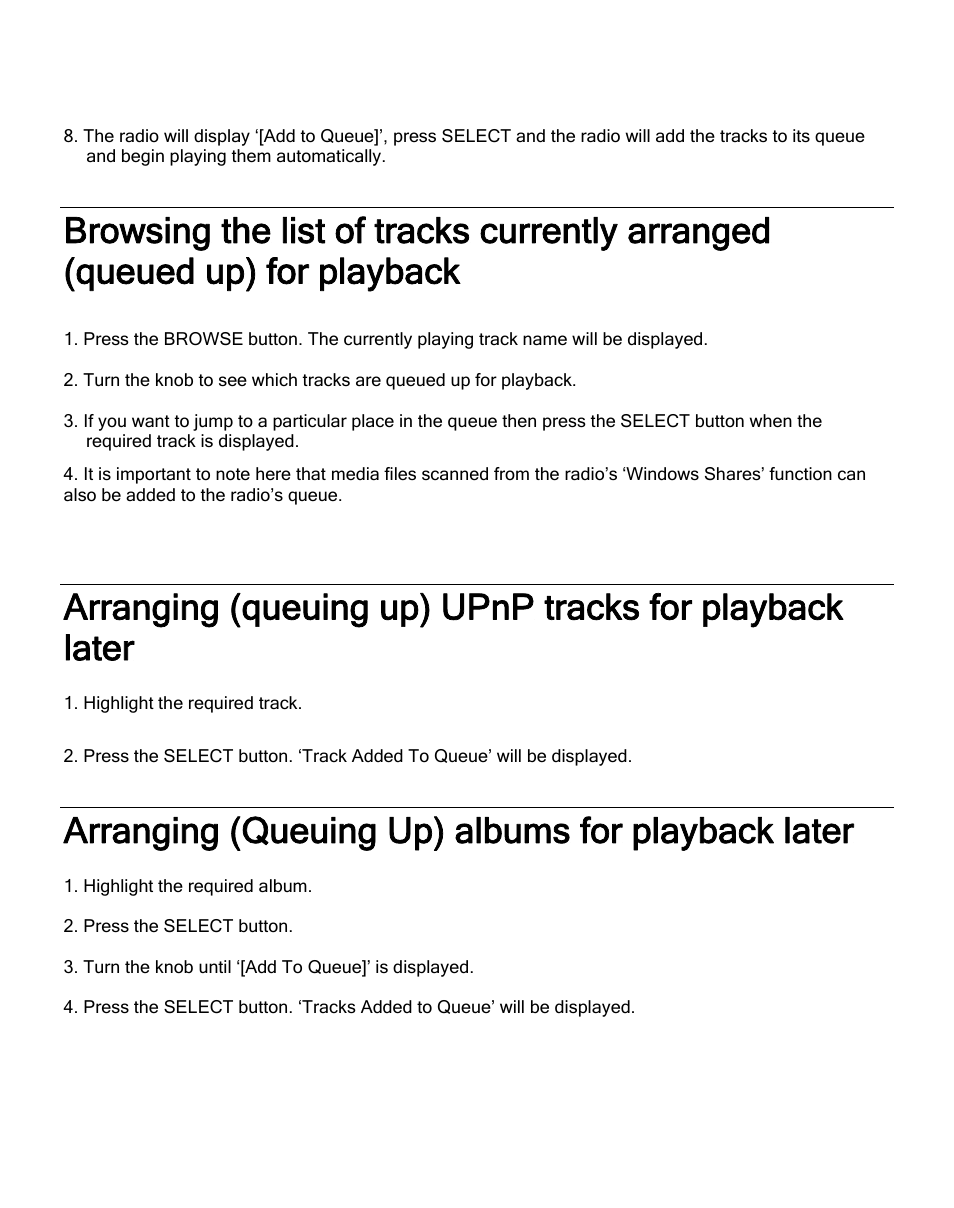 Arranging (queuing up) albums for playback later | ECOXGEAR IR2500: Innovator III User Manual | Page 39 / 51