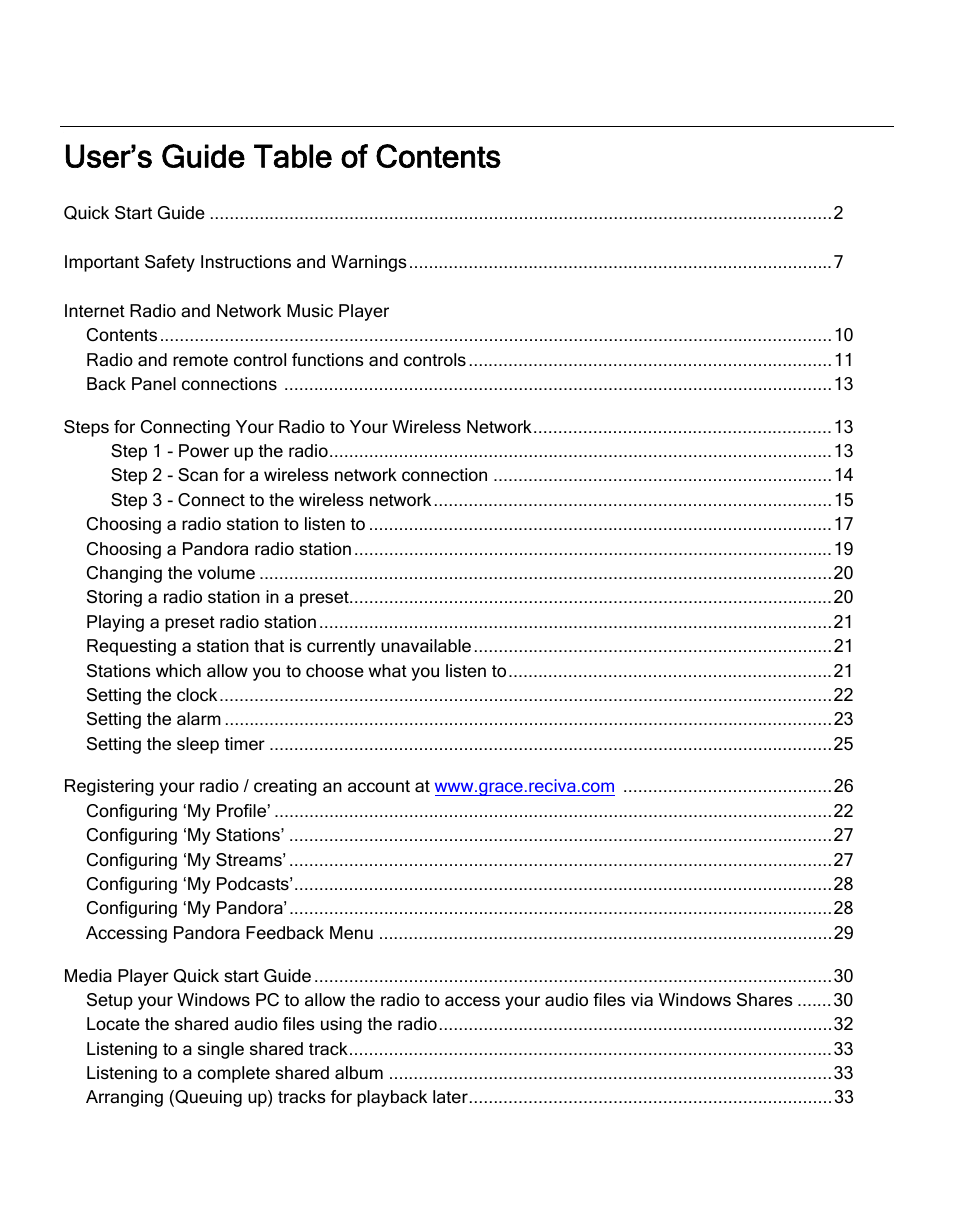 User’s guide table of contents | ECOXGEAR IR2500: Innovator III User Manual | Page 5 / 51
