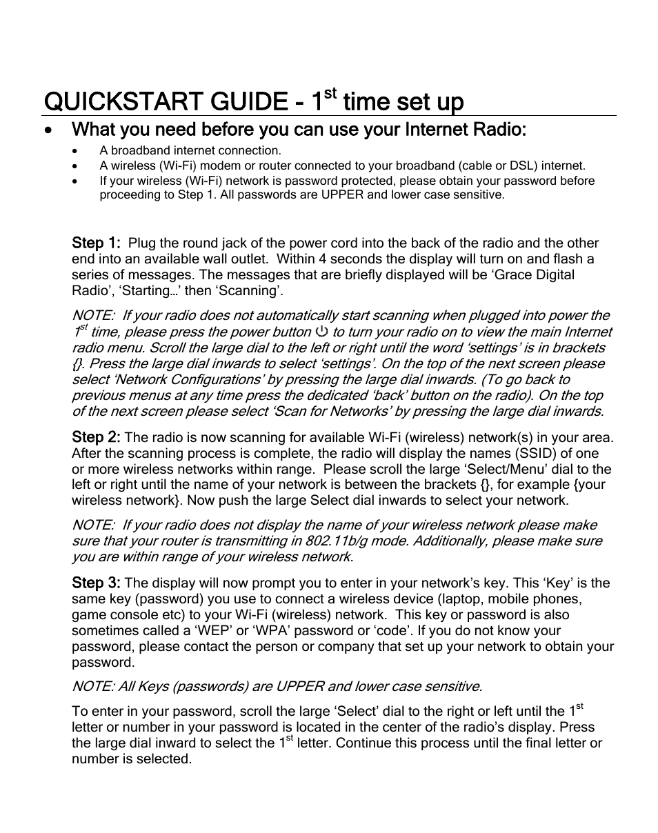Quickstart guide - 1, Time set up | ECOXGEAR IR2550P: Pandora Radio User Manual | Page 2 / 51