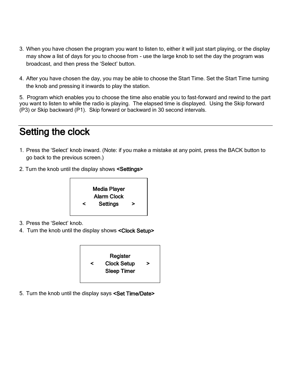 Setting the clock | ECOXGEAR IR2600: Innovator X User Manual | Page 22 / 52