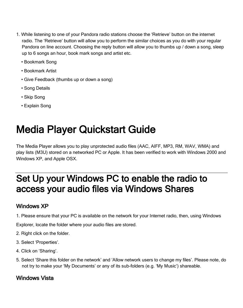 Media player quickstart guide | ECOXGEAR IR2600: Innovator X User Manual | Page 30 / 52