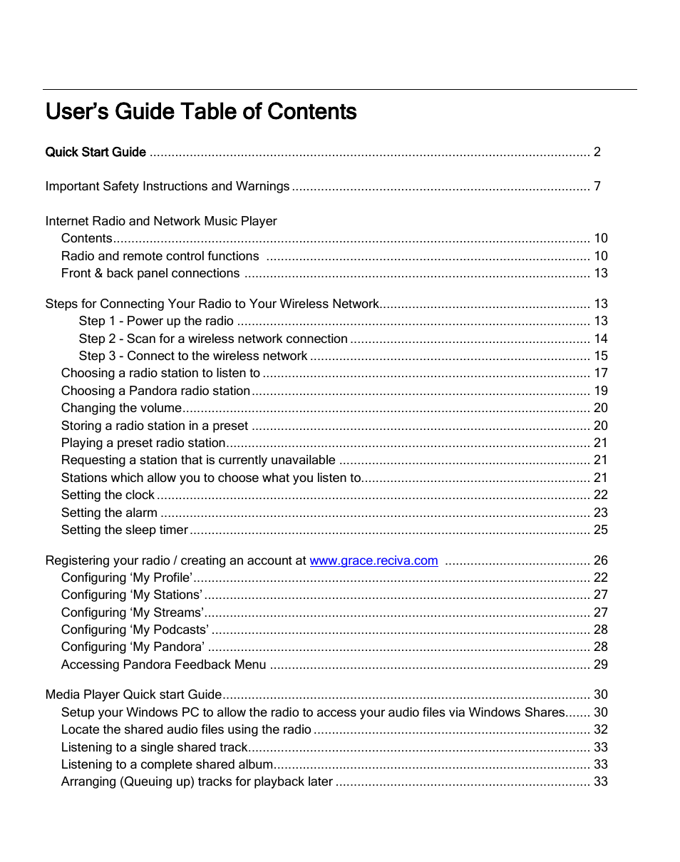 User’s guide table of contents | ECOXGEAR IR2600: Innovator X User Manual | Page 4 / 52