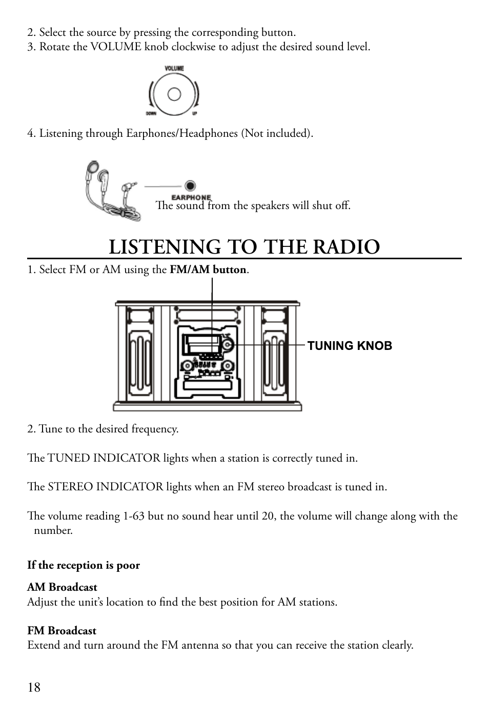 Listening to the radio | ECOXGEAR TWCCDRW: Tunewriter II User Manual | Page 18 / 38