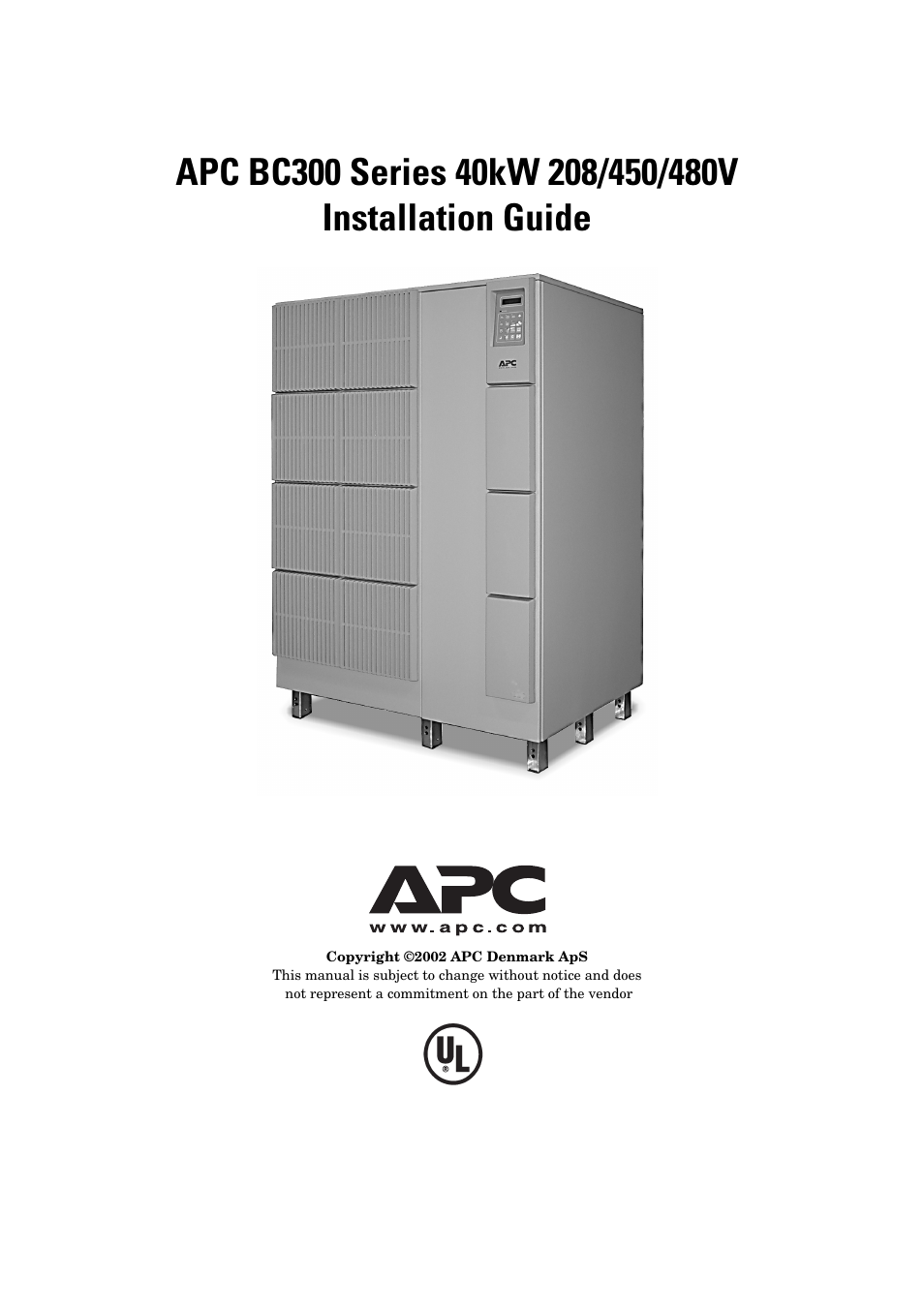 APC BC300 Series User Manual | 38 pages