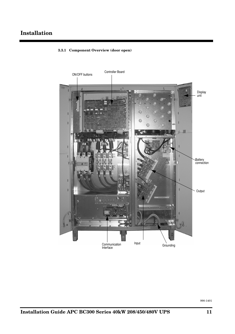 Installation | APC BC300 Series User Manual | Page 11 / 38