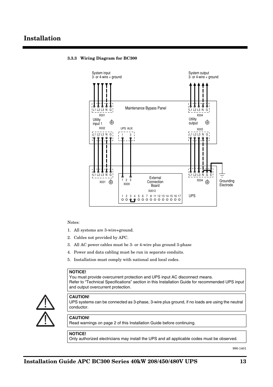 Installation | APC BC300 Series User Manual | Page 13 / 38