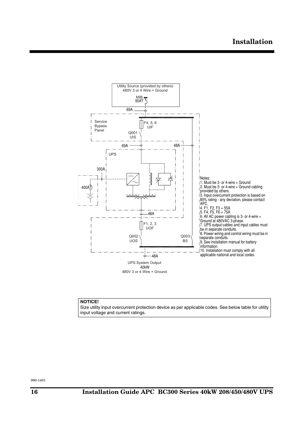 Installation | APC BC300 Series User Manual | Page 16 / 38