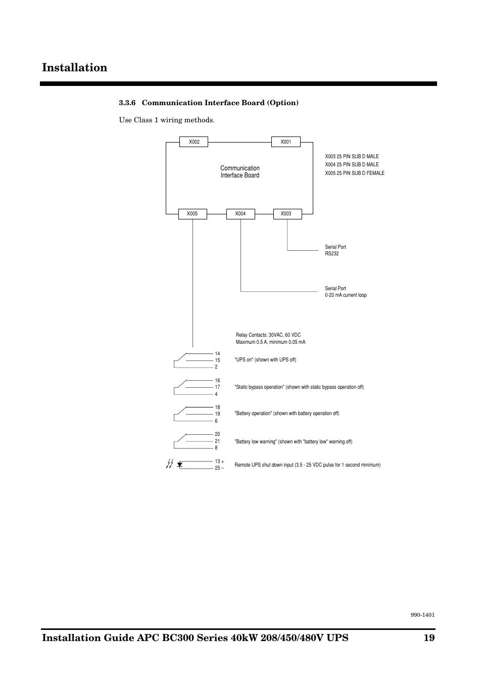 Installation | APC BC300 Series User Manual | Page 19 / 38
