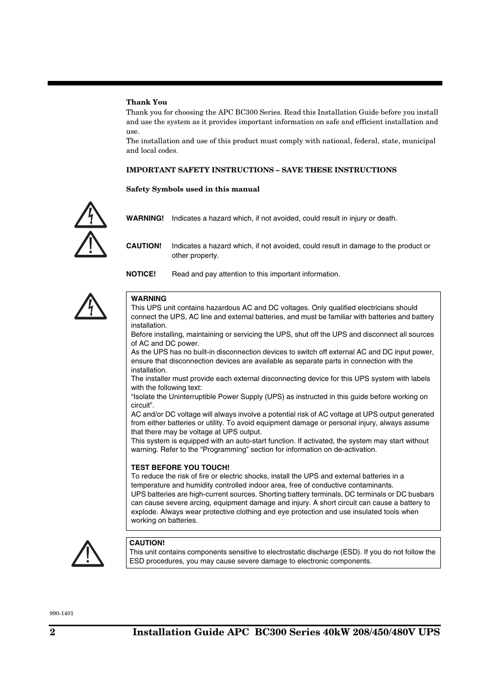 APC BC300 Series User Manual | Page 2 / 38