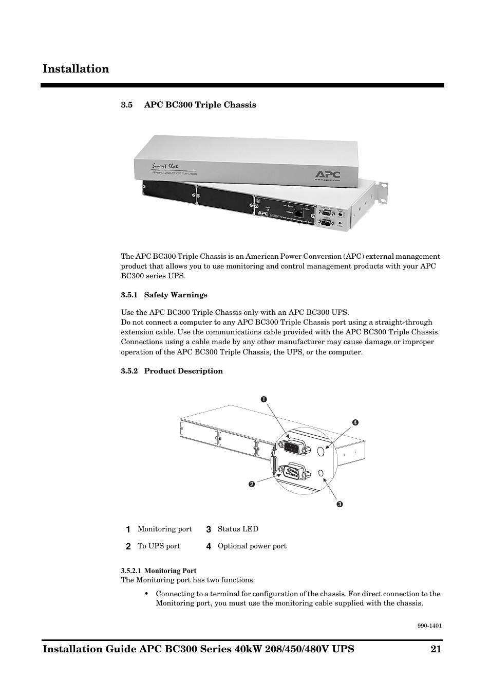 Installation | APC BC300 Series User Manual | Page 21 / 38