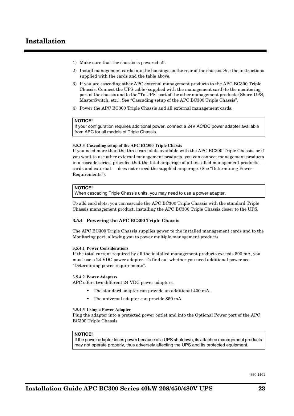 Installation | APC BC300 Series User Manual | Page 23 / 38