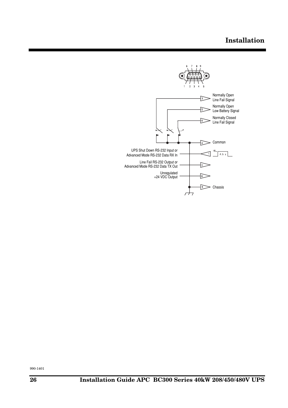 Installation | APC BC300 Series User Manual | Page 26 / 38