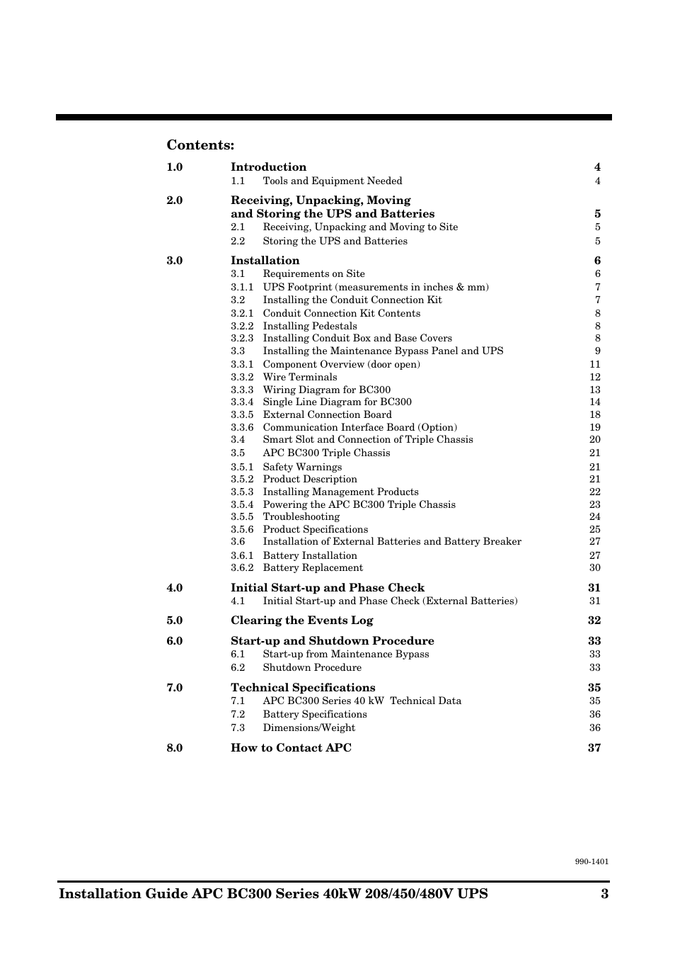 APC BC300 Series User Manual | Page 3 / 38