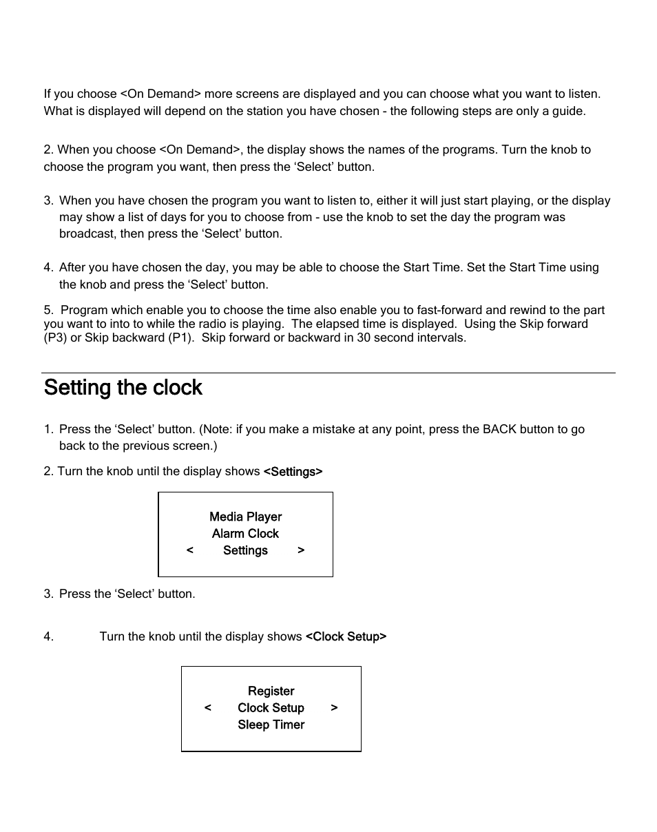 Setting the clock | ECOXGEAR IRD4000: Allegro User Manual | Page 18 / 48