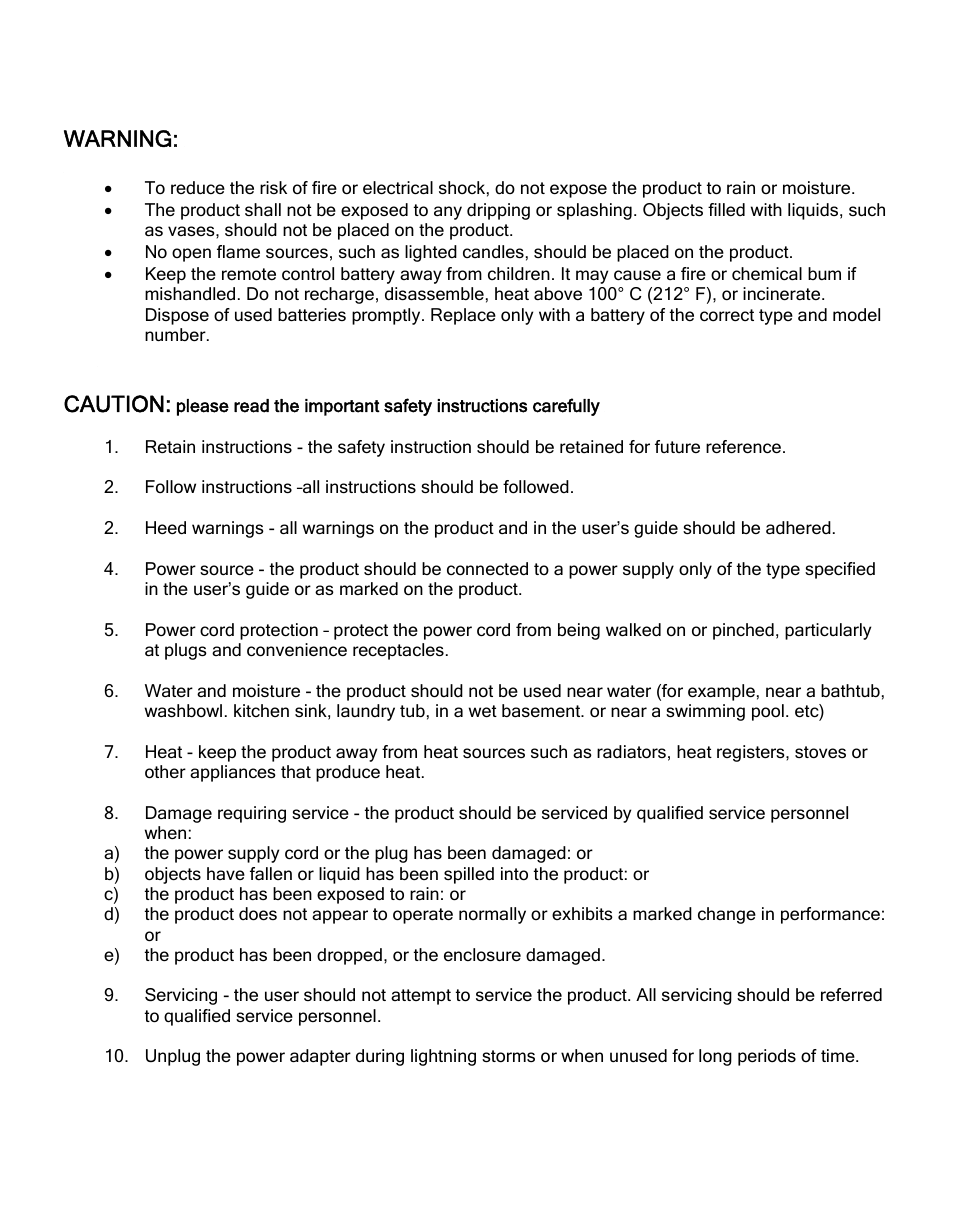 Warning, Caution | ECOXGEAR IRD4000: Allegro User Manual | Page 5 / 48