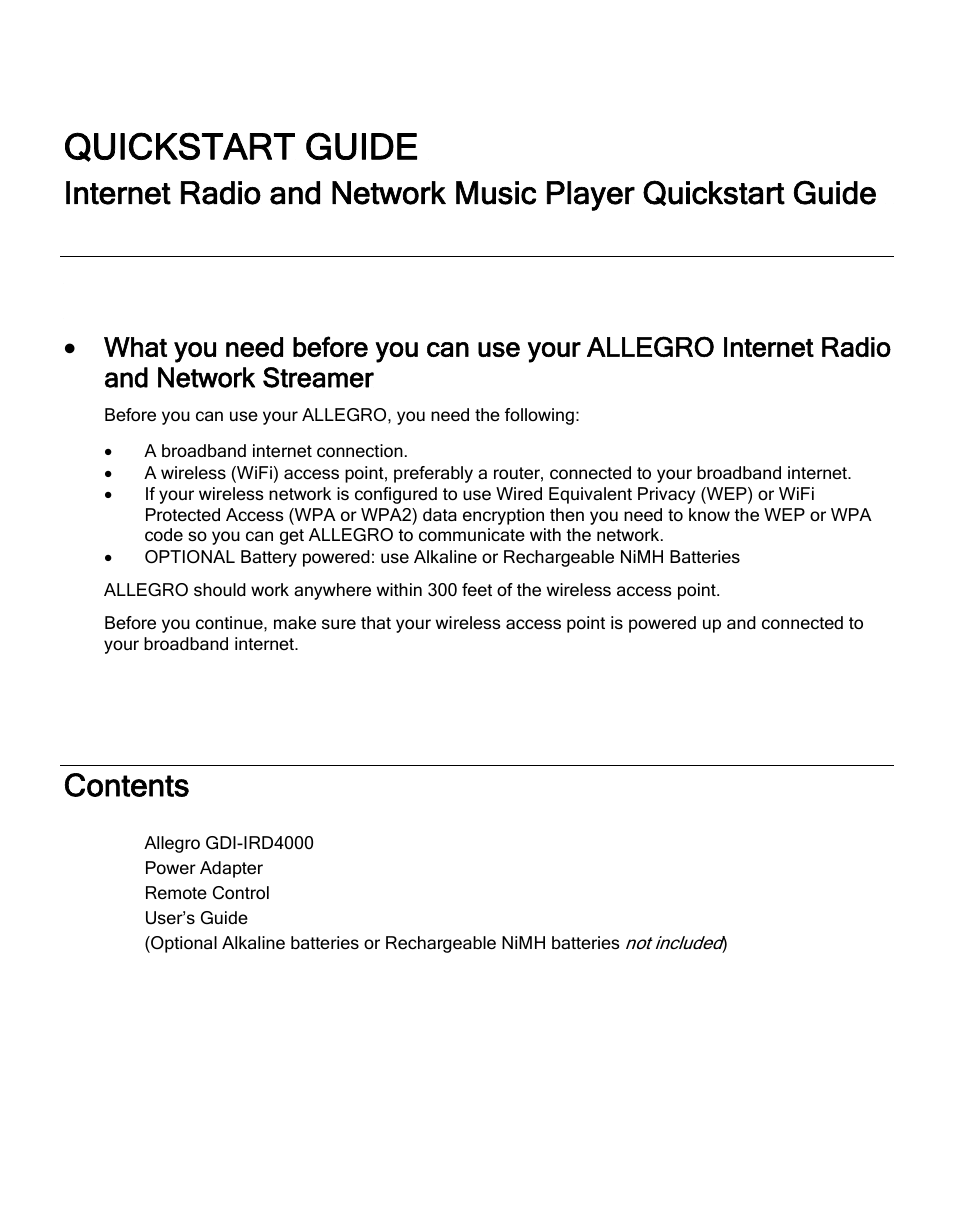 ECOXGEAR IRD4000: Allegro User Manual | Page 7 / 48