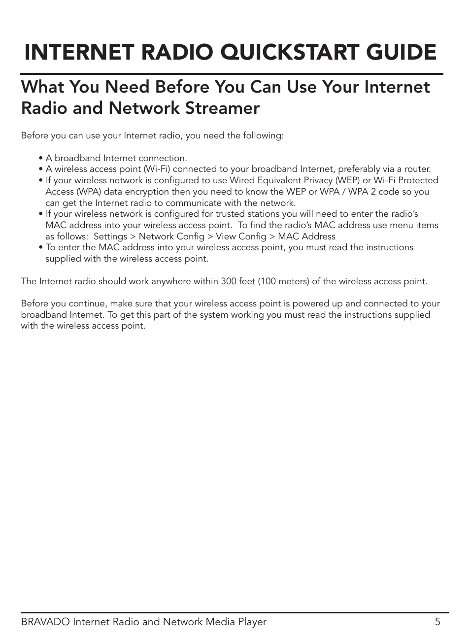 Internet radio quickstart guide | ECOXGEAR IRD4400M: Bravado User Manual | Page 5 / 44
