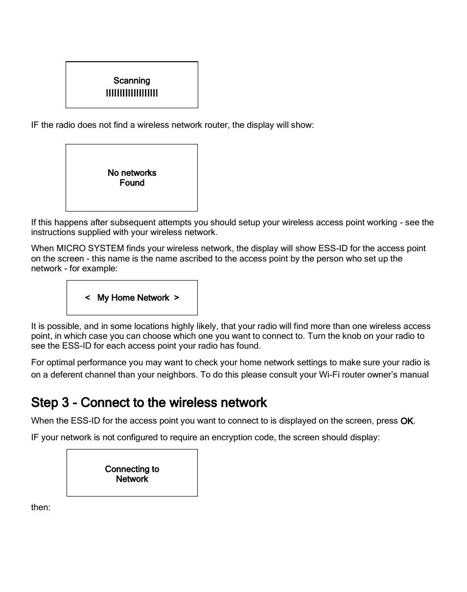Step 3 - connect to the wireless network | ECOXGEAR IRMS300: MicroSystem User Manual | Page 14 / 35