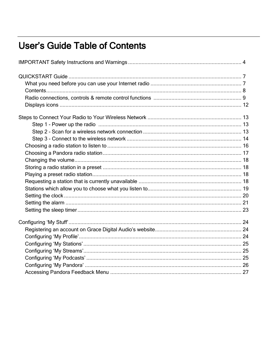 User‟s guide table of contents | ECOXGEAR IRMS300: MicroSystem User Manual | Page 2 / 35