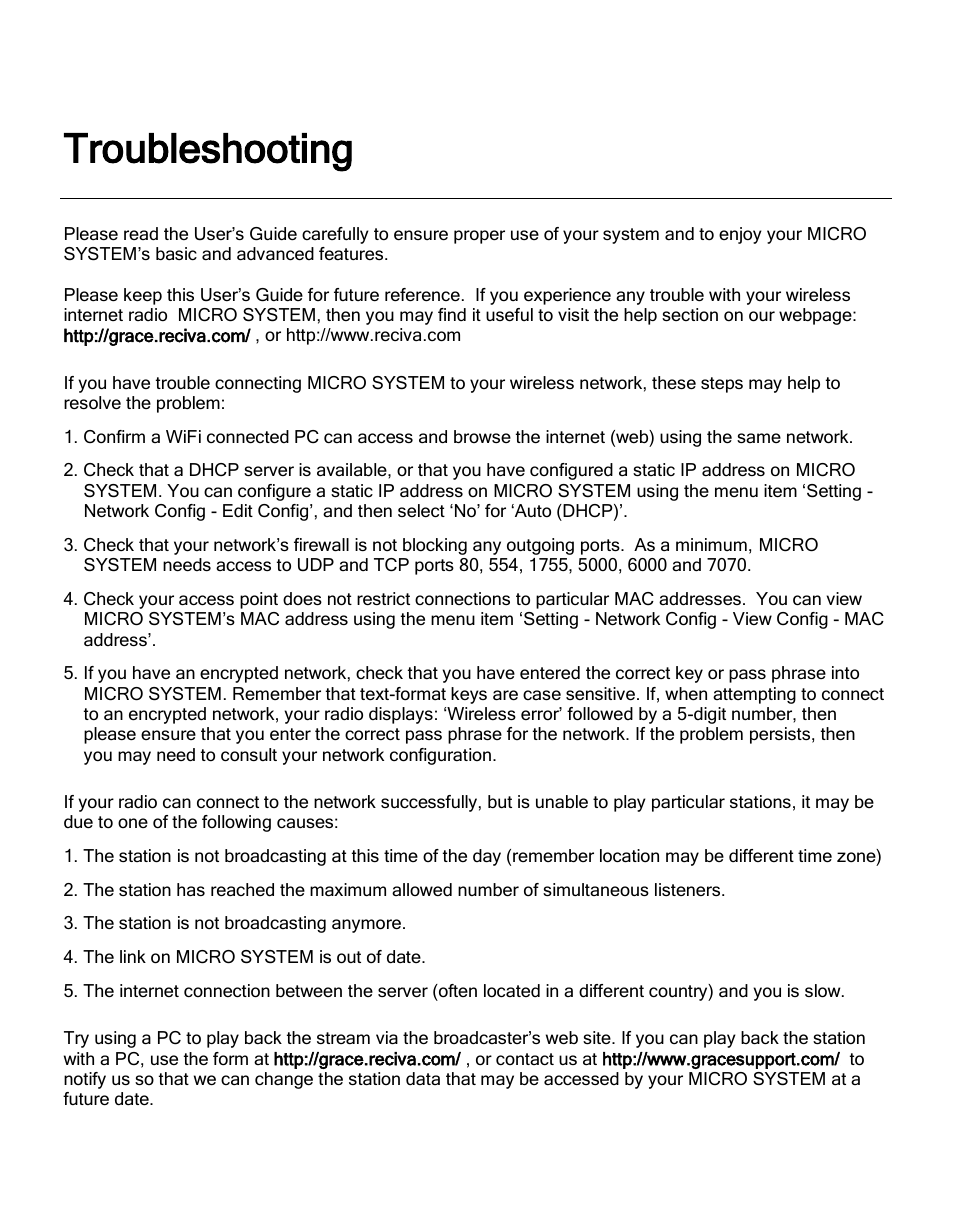 Troubleshooting | ECOXGEAR IRMS300: MicroSystem User Manual | Page 31 / 35