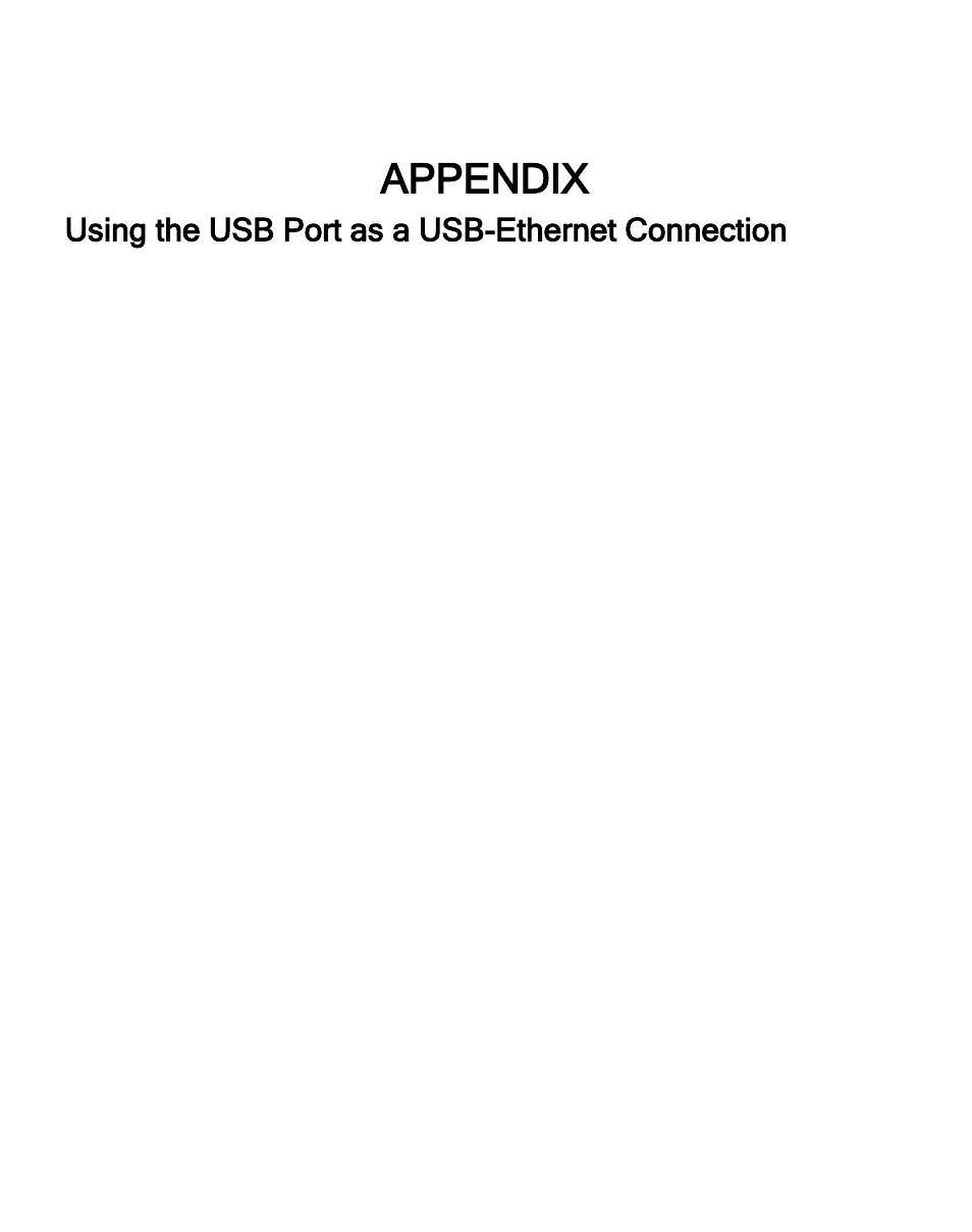Appendix, Using the usb port as a usb-ethernet connection | ECOXGEAR IRMS300: MicroSystem User Manual | Page 34 / 35