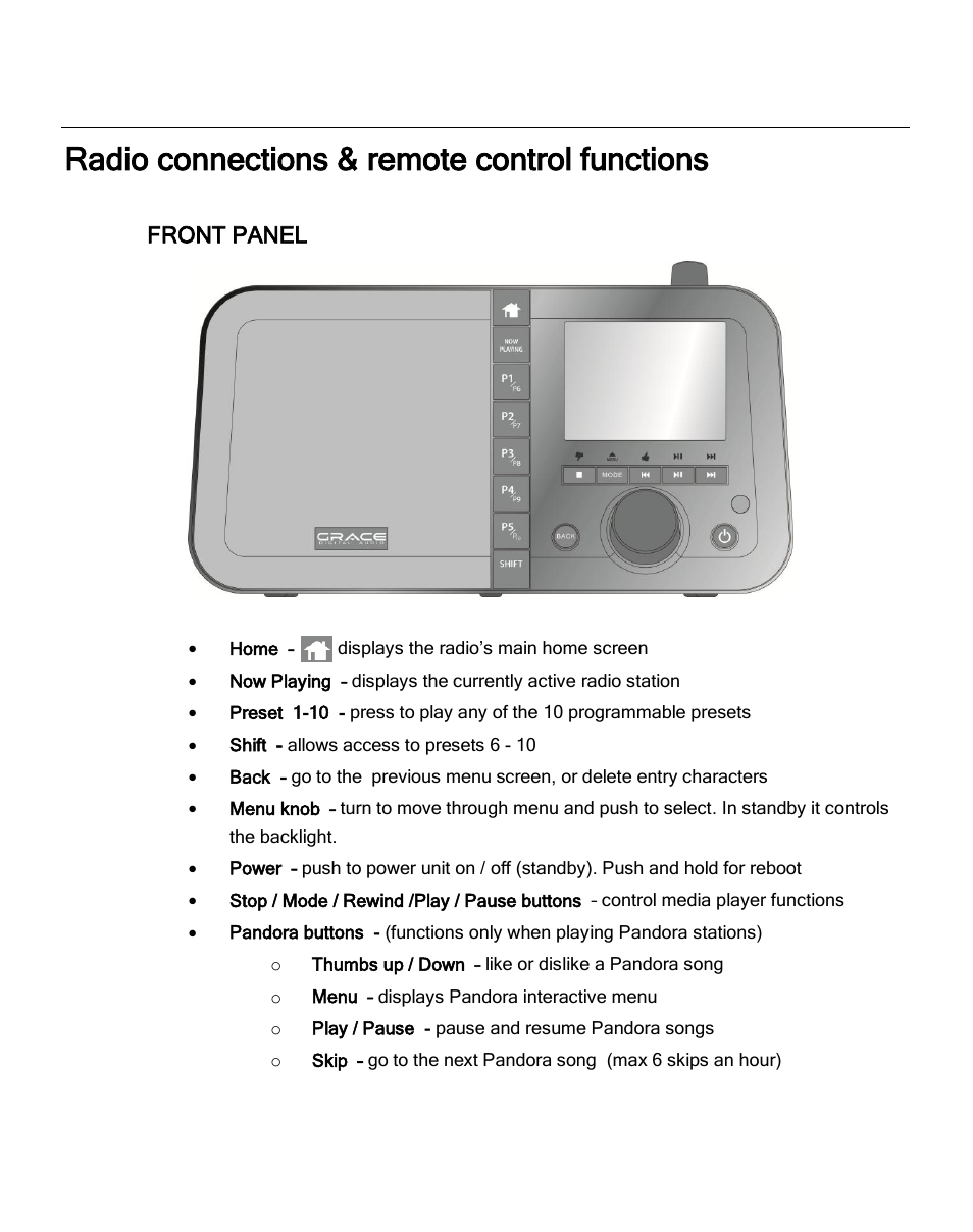 Radio connections & remote control functions | ECOXGEAR IRC6000: Mondo User Manual | Page 12 / 52