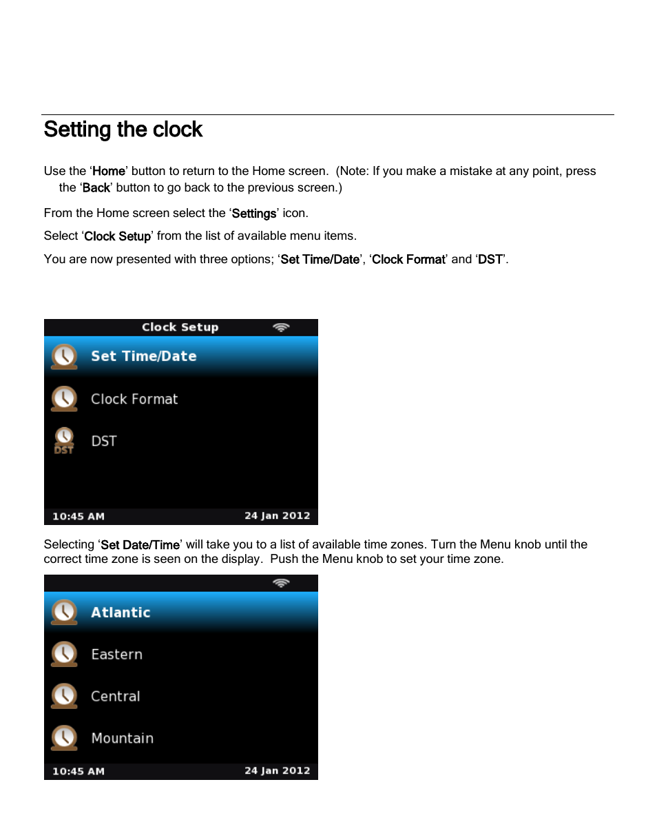 Setting the clock | ECOXGEAR IRC6000: Mondo User Manual | Page 25 / 52