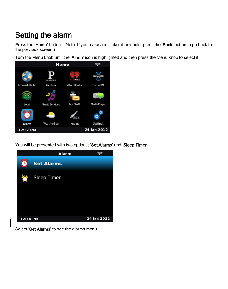 Setting the alarm | ECOXGEAR IRC6000: Mondo User Manual | Page 27 / 52
