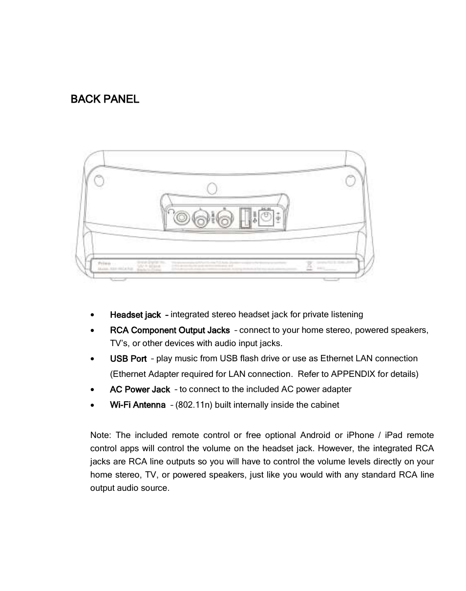 Back panel | ECOXGEAR IRCA700: Primo User Manual | Page 13 / 51