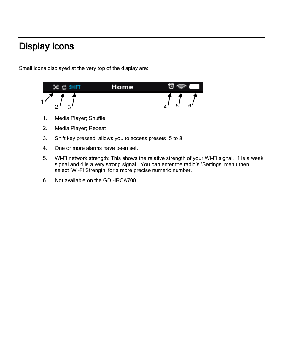 Display icons | ECOXGEAR IRCA700: Primo User Manual | Page 15 / 51