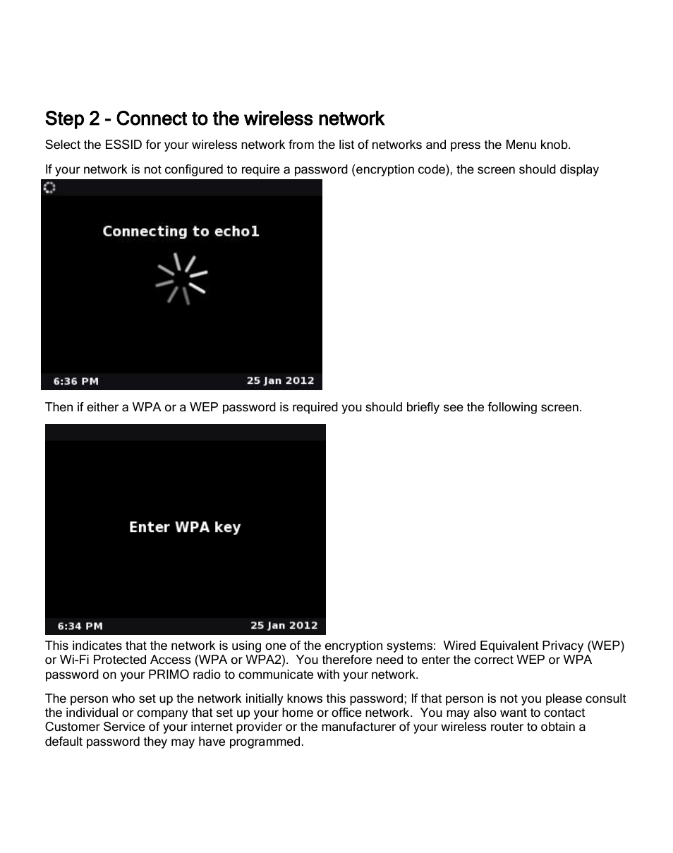 Step 2 - connect to the wireless network | ECOXGEAR IRCA700: Primo User Manual | Page 17 / 51