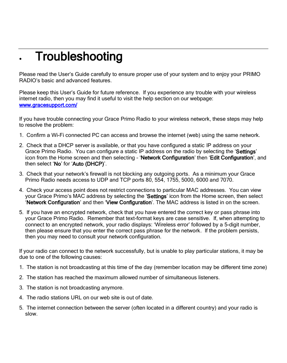 Troubleshooting | ECOXGEAR IRCA700: Primo User Manual | Page 48 / 51