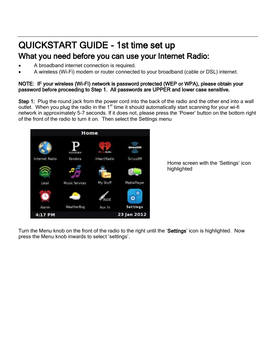 Quickstart guide - 1st time set up | ECOXGEAR IRCA700: Primo User Manual | Page 7 / 51