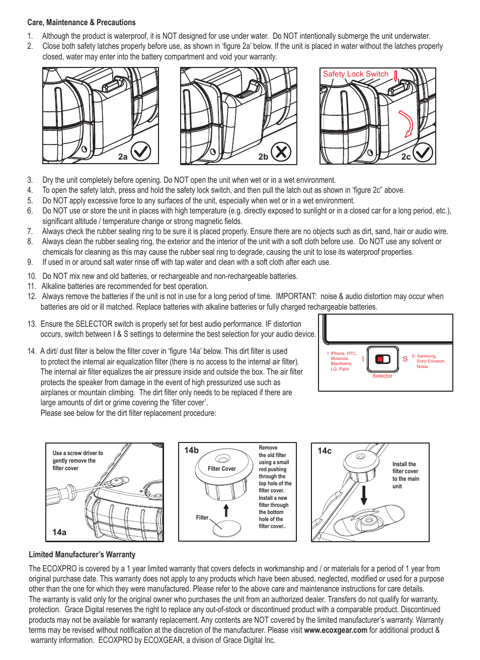 ECOXGEAR ECOXPRO User Manual | Page 2 / 3