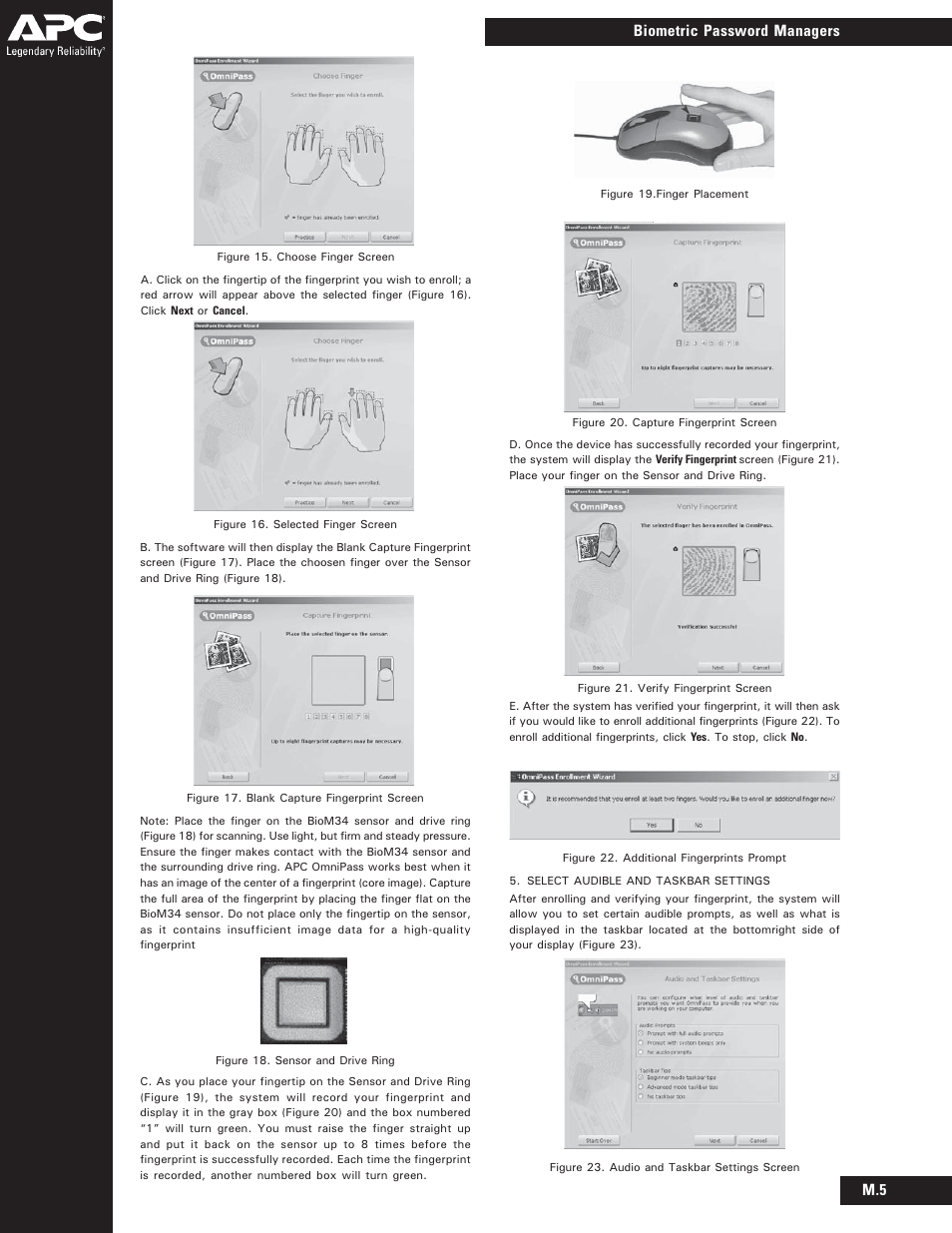 M.5 biometric password managers | APC BIOM34-EC User Manual | Page 3 / 18