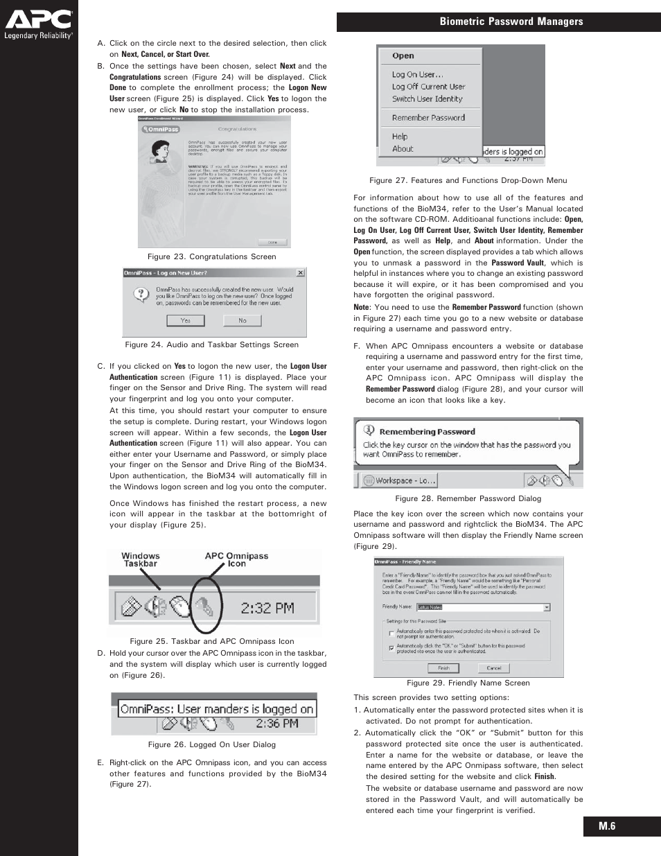 M.6 biometric password managers | APC BIOM34-EC User Manual | Page 4 / 18