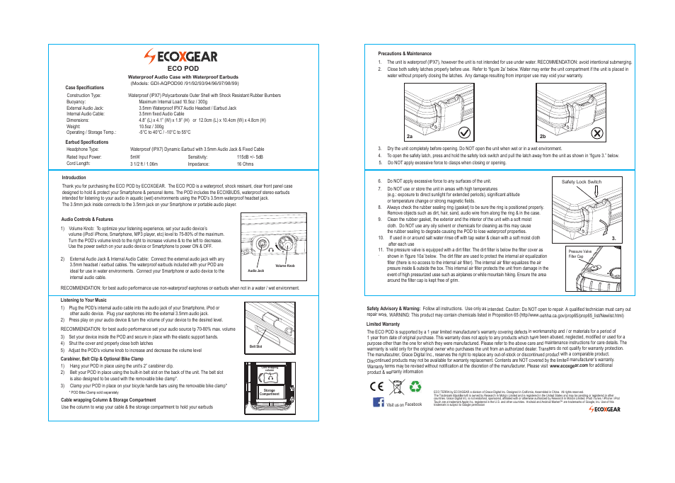 ECOXGEAR ECOPOD User Manual | 1 page