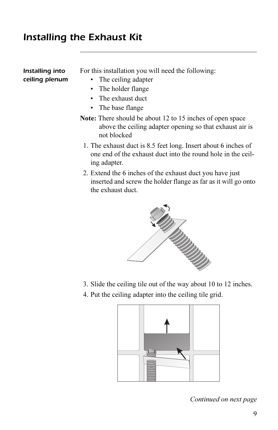 Installing the exhaust kit | APC AP7003 User Manual | Page 13 / 28
