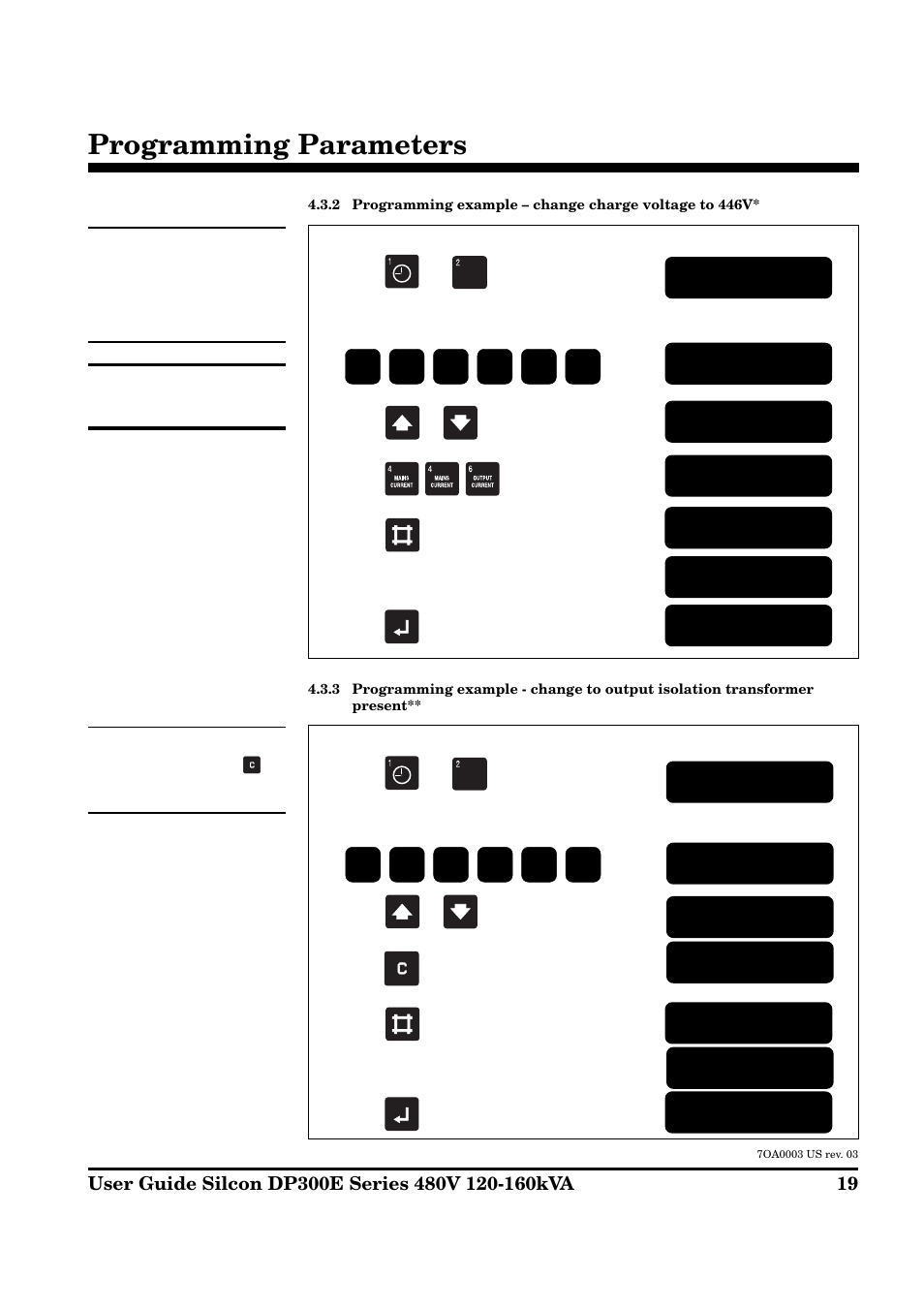 Programming parameters | APC DP300E User Manual | Page 19 / 38