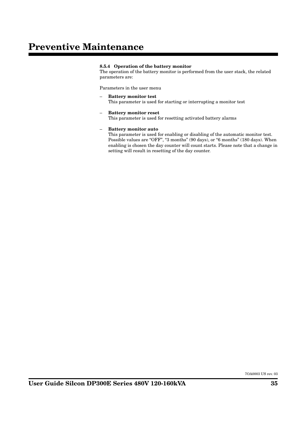Preventive maintenance | APC DP300E User Manual | Page 35 / 38